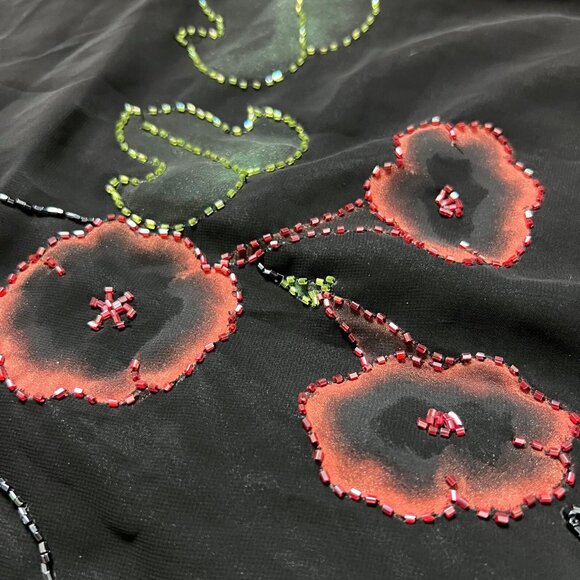 Goya London US 6 EU 40 Floral Sequin Beaded Asymmetric One Shoulder Evening Gown - Picture 6 of 6